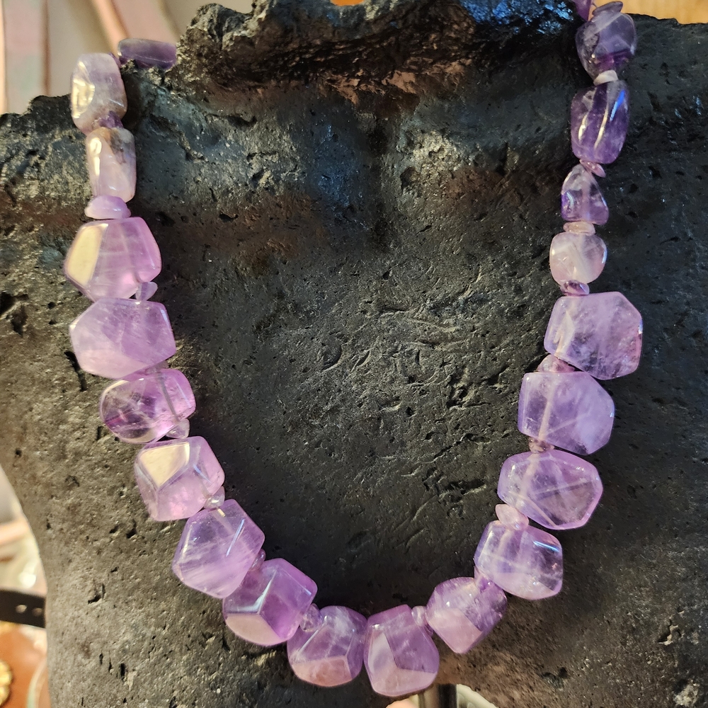 Amethyst and Silver Beaded Necklace